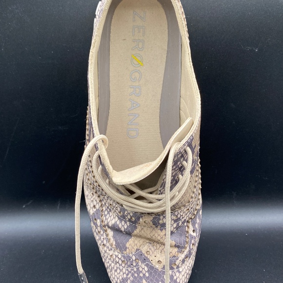 Cole Haan Zerogrande Oxford Shoes 8B beige python embossed leather, 8B women's - Picture 4 of 5
